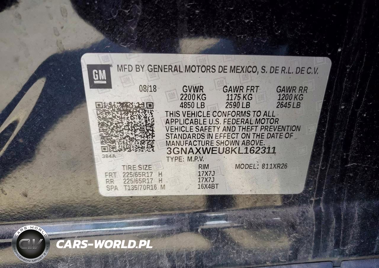 2019 Chevrolet Equinox Lt VIN:3GNAXWEU8KL162311 - 12