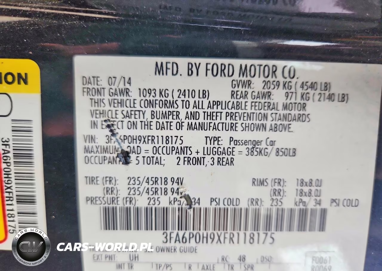 2015 Ford Fusion Se VIN:3FA6P0H9XFR118175 - 13