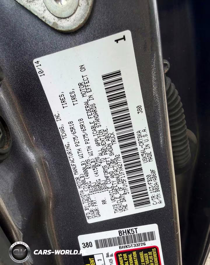 2015 Toyota Tundra Sr5 VIN:5TFUY5F11FX427792 - 10