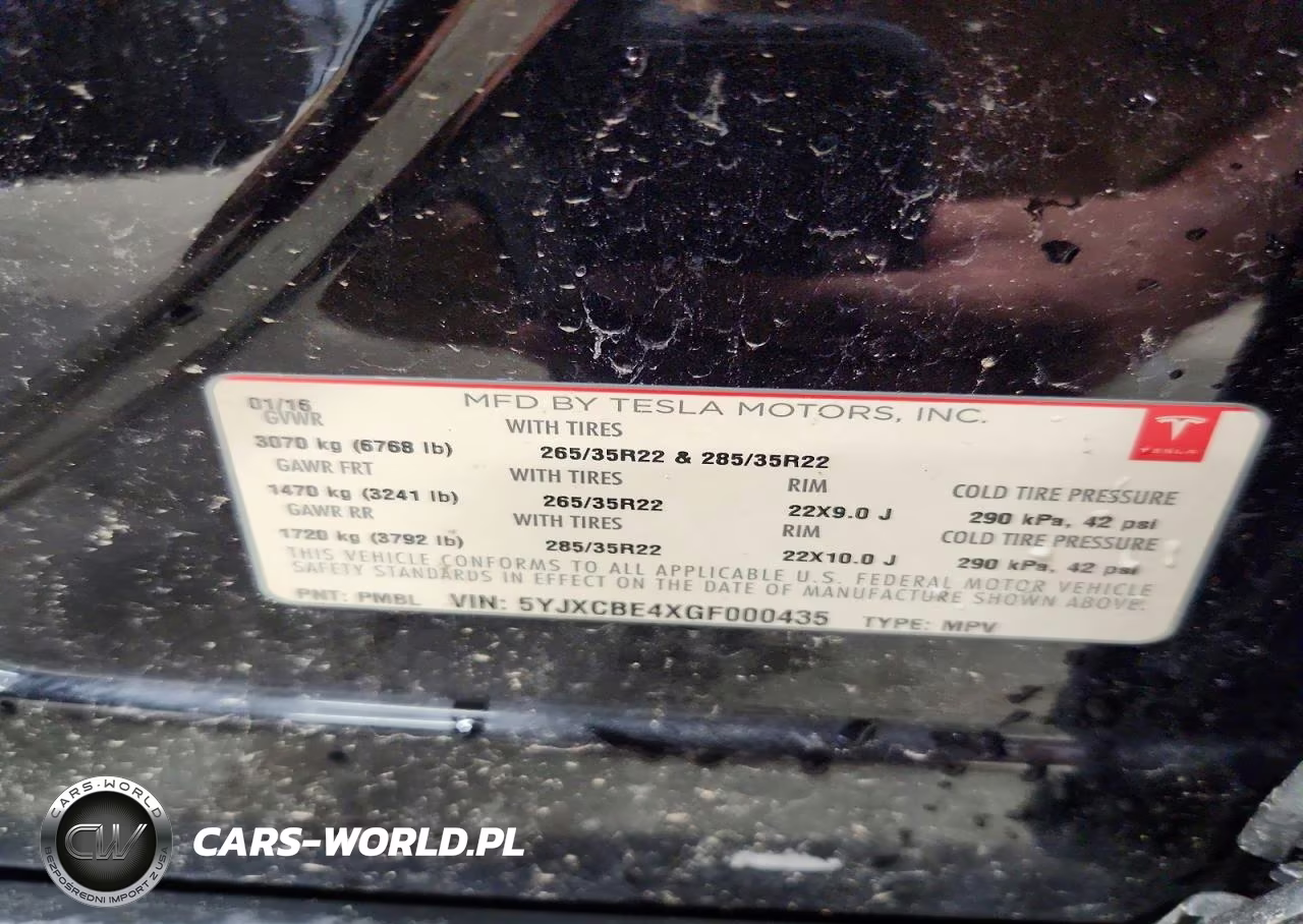 2016 Tesla Model X VIN:5YJXCBE4XGF000435 - 13