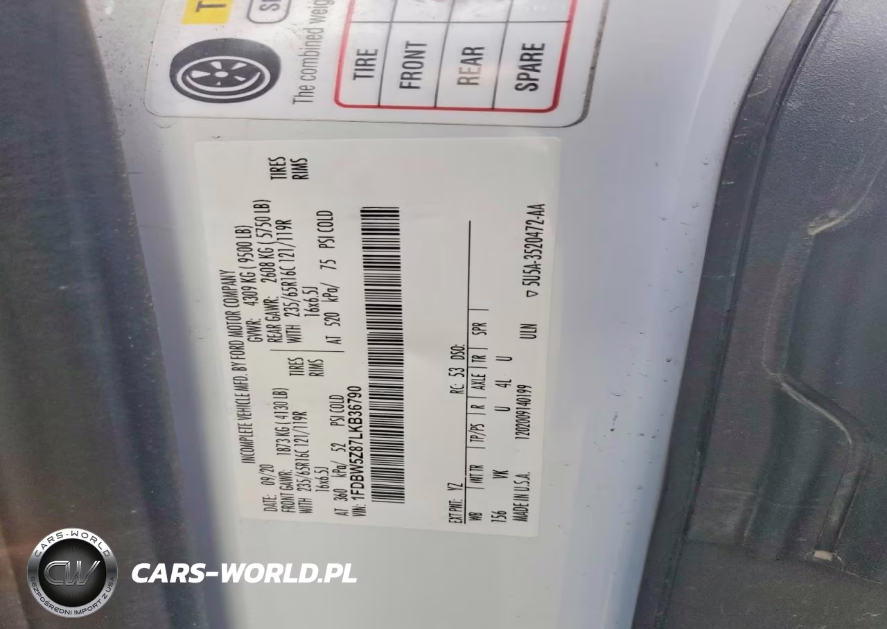 2020 Ford Transit Delivery Truck VIN:1FDBW5Z87LKB36790 - 12