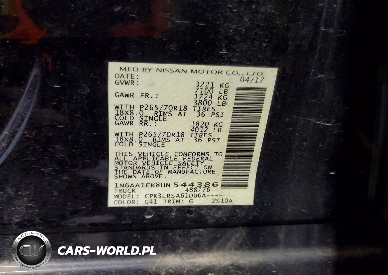2017 Nissan Titan S VIN:1N6AA1EK8HN544386 - 12