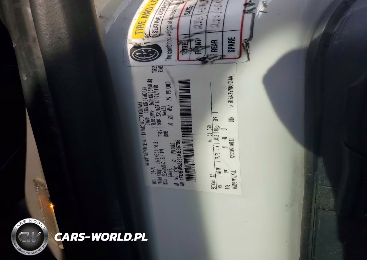 2020 Ford Transit Delivery Truck VIN:1FDBW5Z88LKB36796 - 12