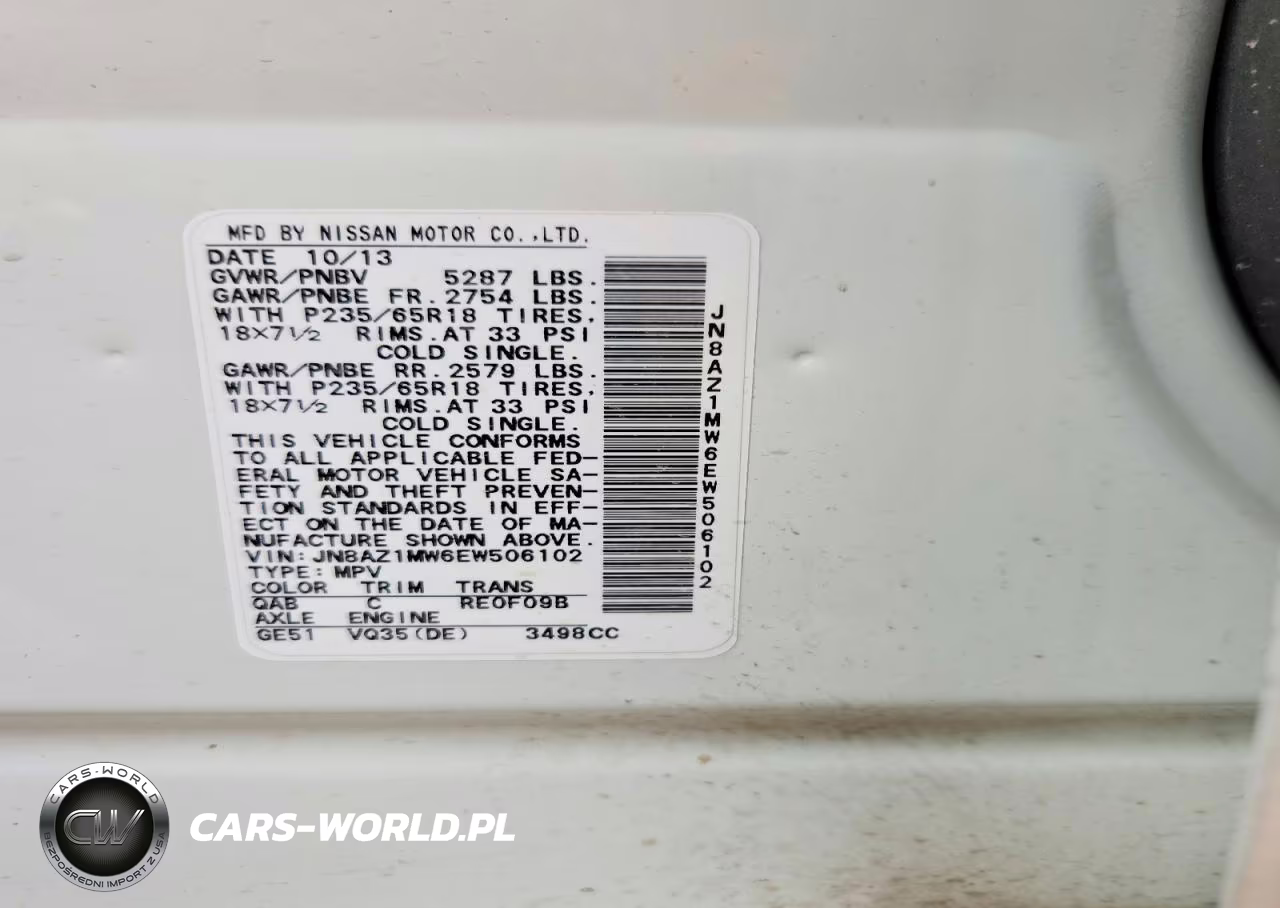 2014 Nissan Murano Sl VIN:JN8AZ1MW6EW506102 - 12