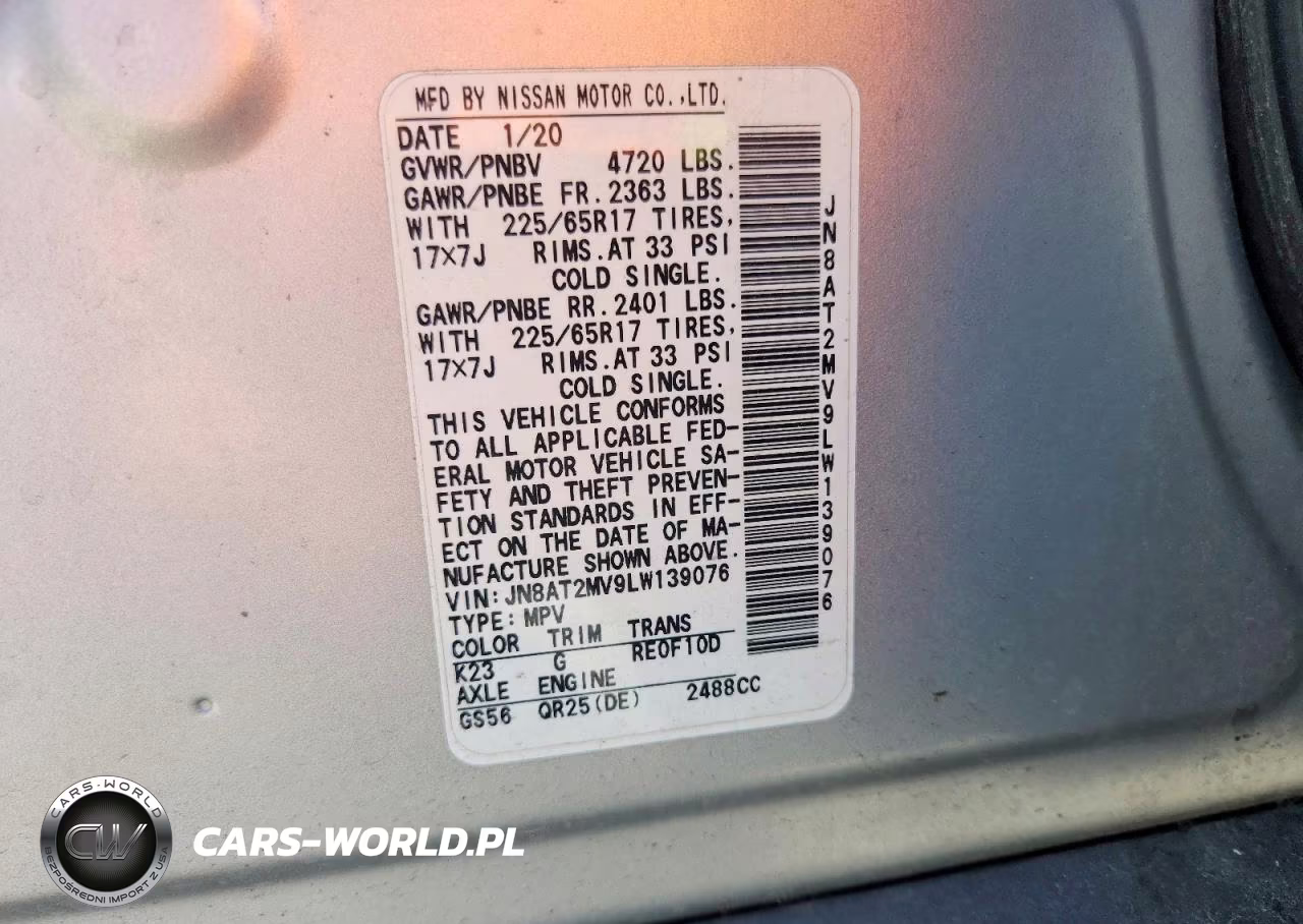 2020 Nissan Rogue Sv VIN:JN8AT2MV9LW139076 - 13