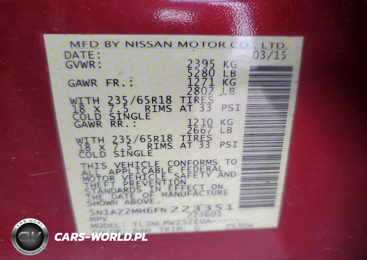 2015 Nissan Murano S VIN:5N1AZ2MH6FN223351 - 14
