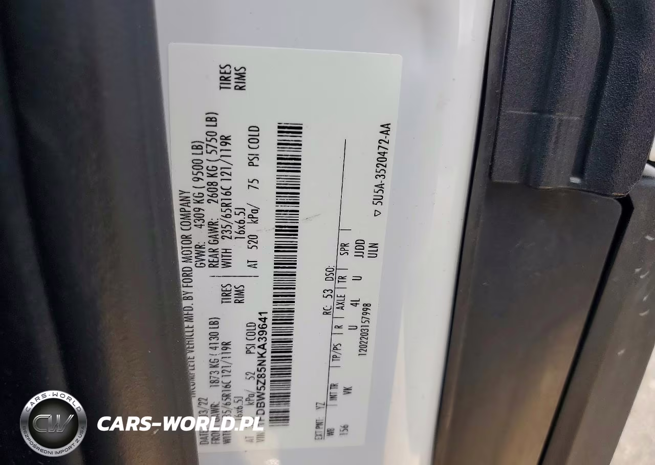 2022 Ford Transit Delivery Truck VIN:1FDBW5Z85NKA39641 - 12