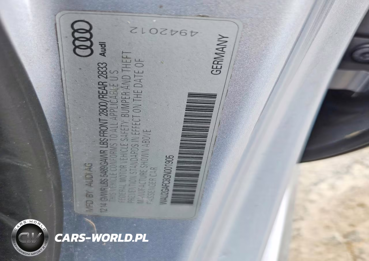 2016 Audi A7 Prestige VIN:WAU2GAFC8GN001905 - 12