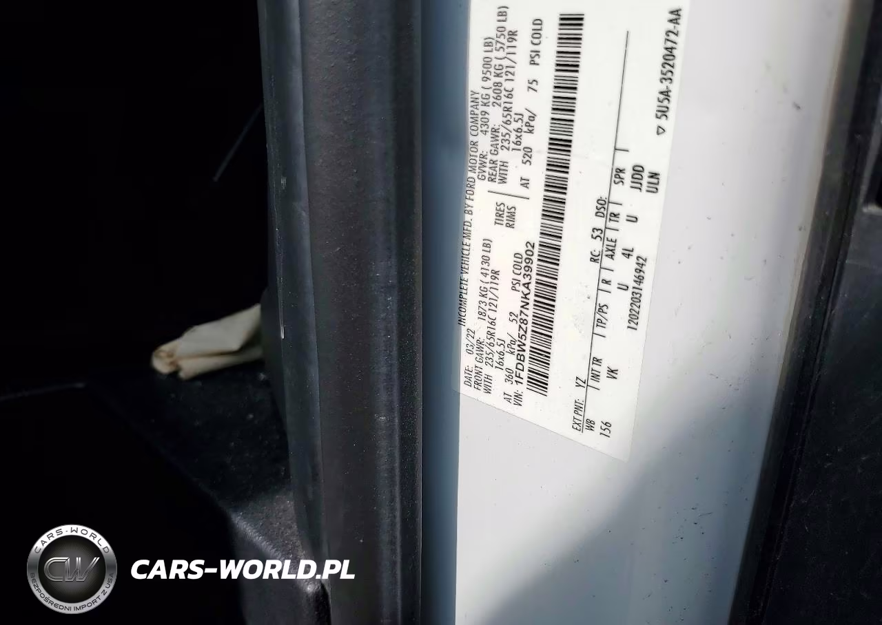 2022 Ford Transit Delivery Truck VIN:1FDBW5Z87NKA39902 - 12