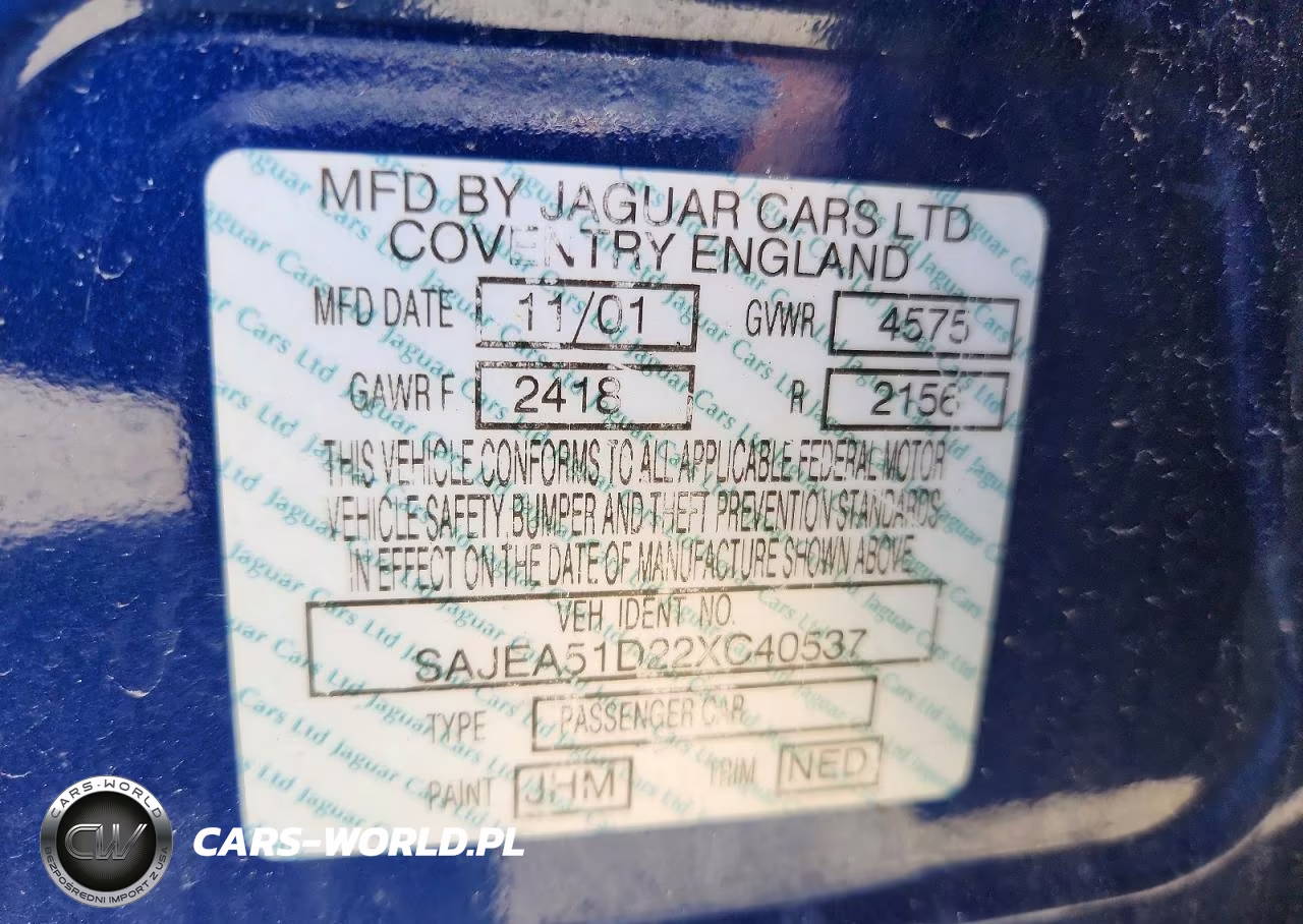 2002 Jaguar X-Type 2.5 VIN:SAJEA51D22XC40537 - 12