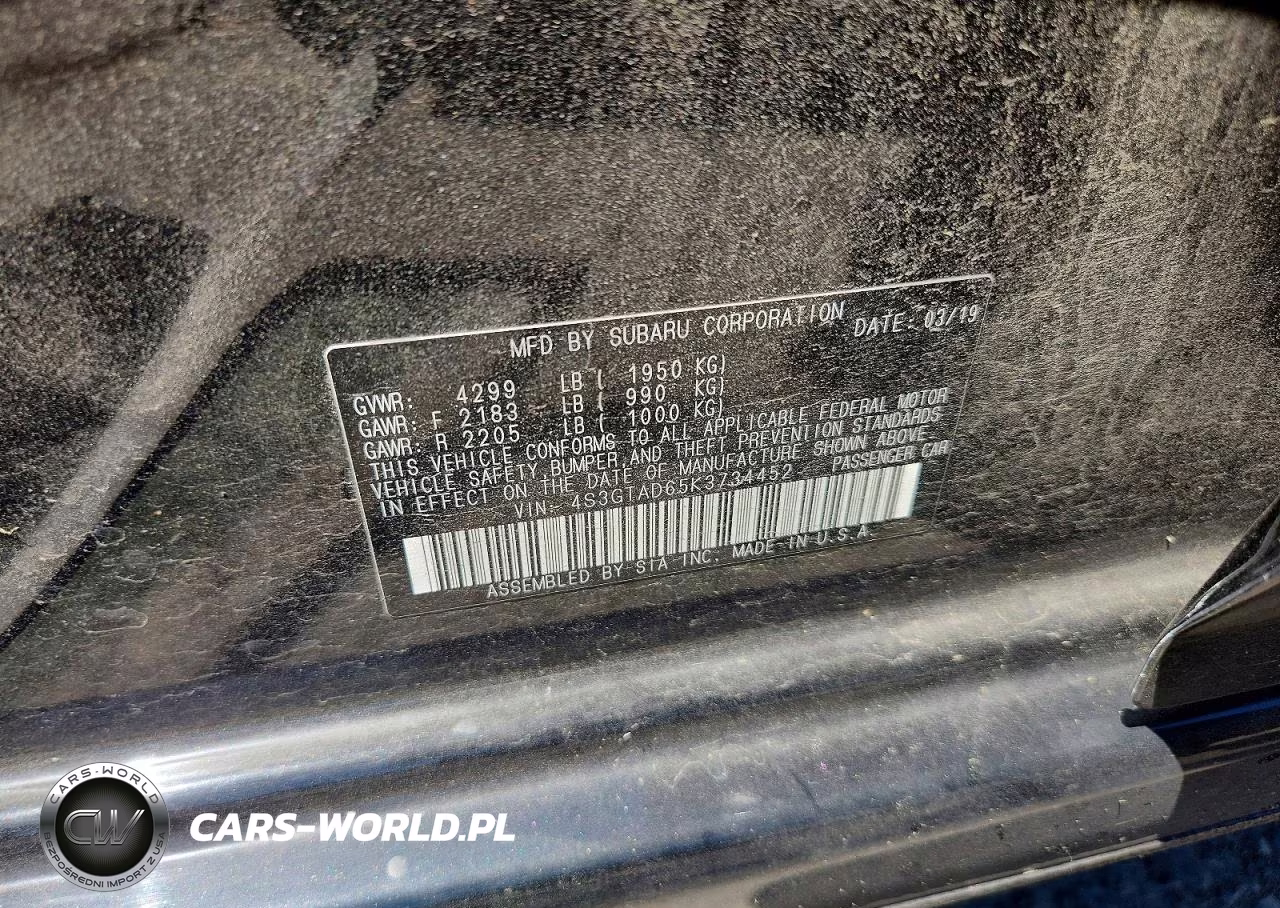 2019 Subaru Impreza Premium VIN:4S3GTAD65K3734452 - 12