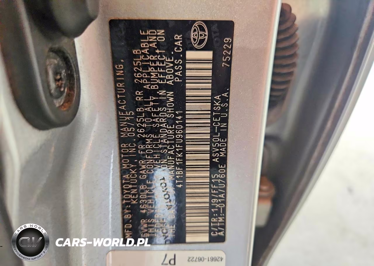 2015 Toyota Camry Se VIN:4T1BF1FK1FU960141 - 12