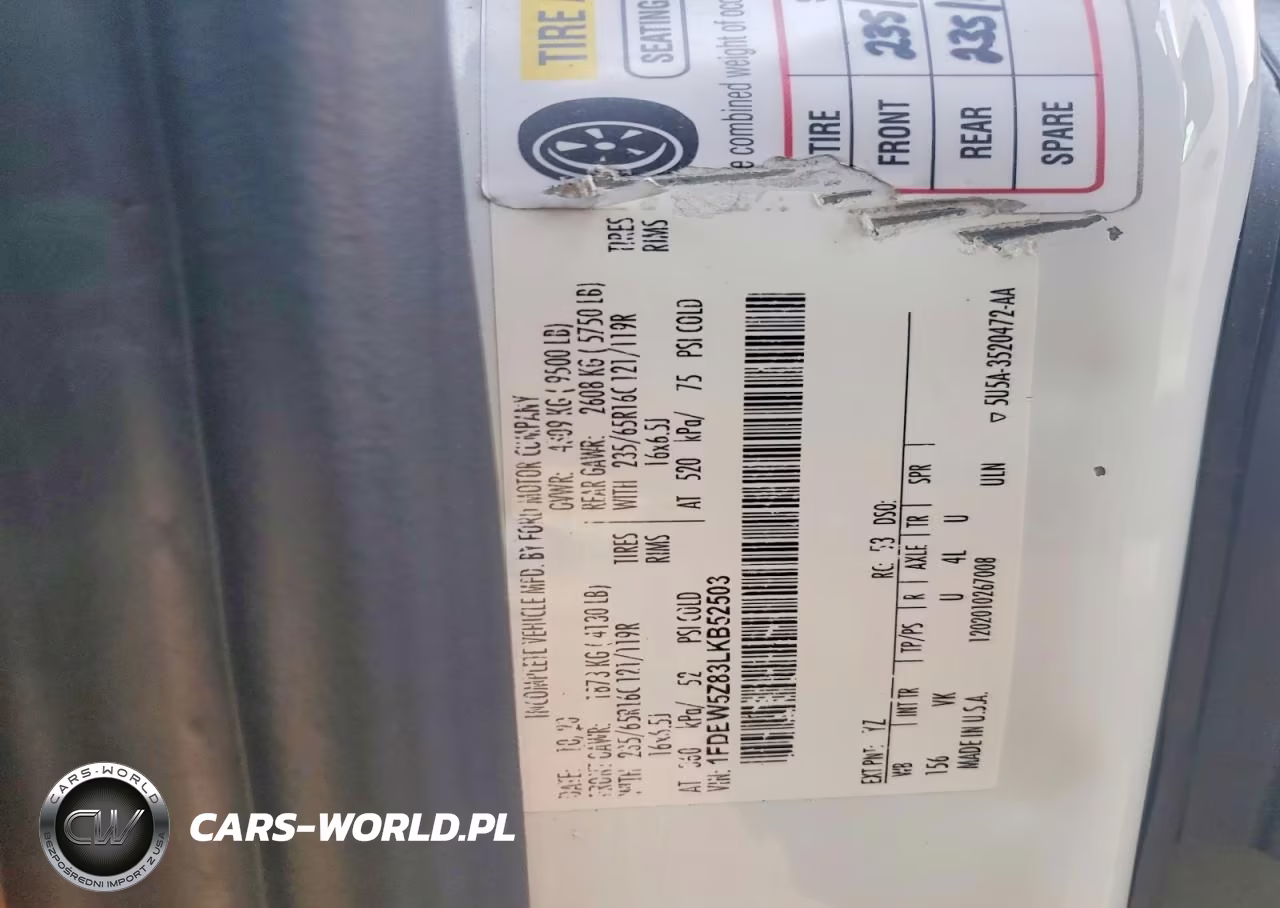2020 Ford Transit Delivery Truck VIN:1FDBW5Z83LKB52503 - 12
