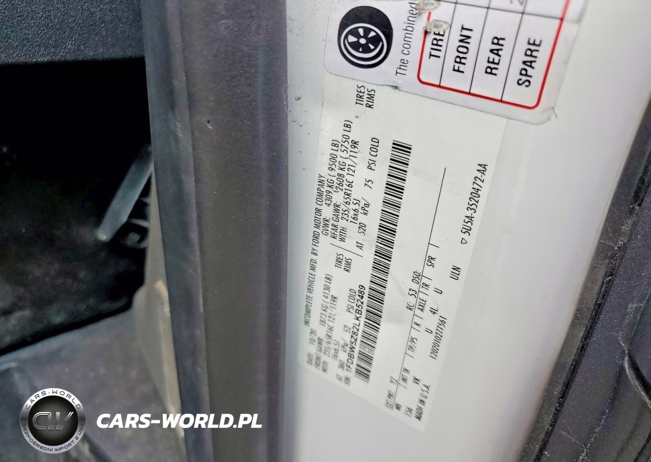 2020 Ford Transit Delivery Truck VIN:1FDBW5Z82LKB52489 - 12