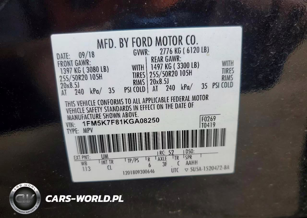2019 Ford Explorer Limited VIN:1FM5K7F81KGA08250 - 13
