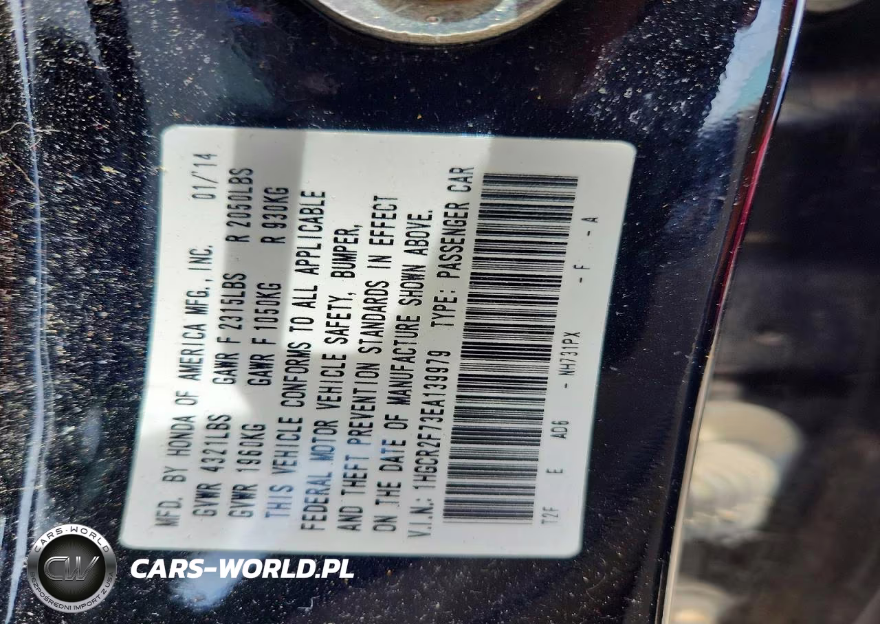 2014 Honda Accord Ex VIN:1HGCR2F73EA139979 - 12