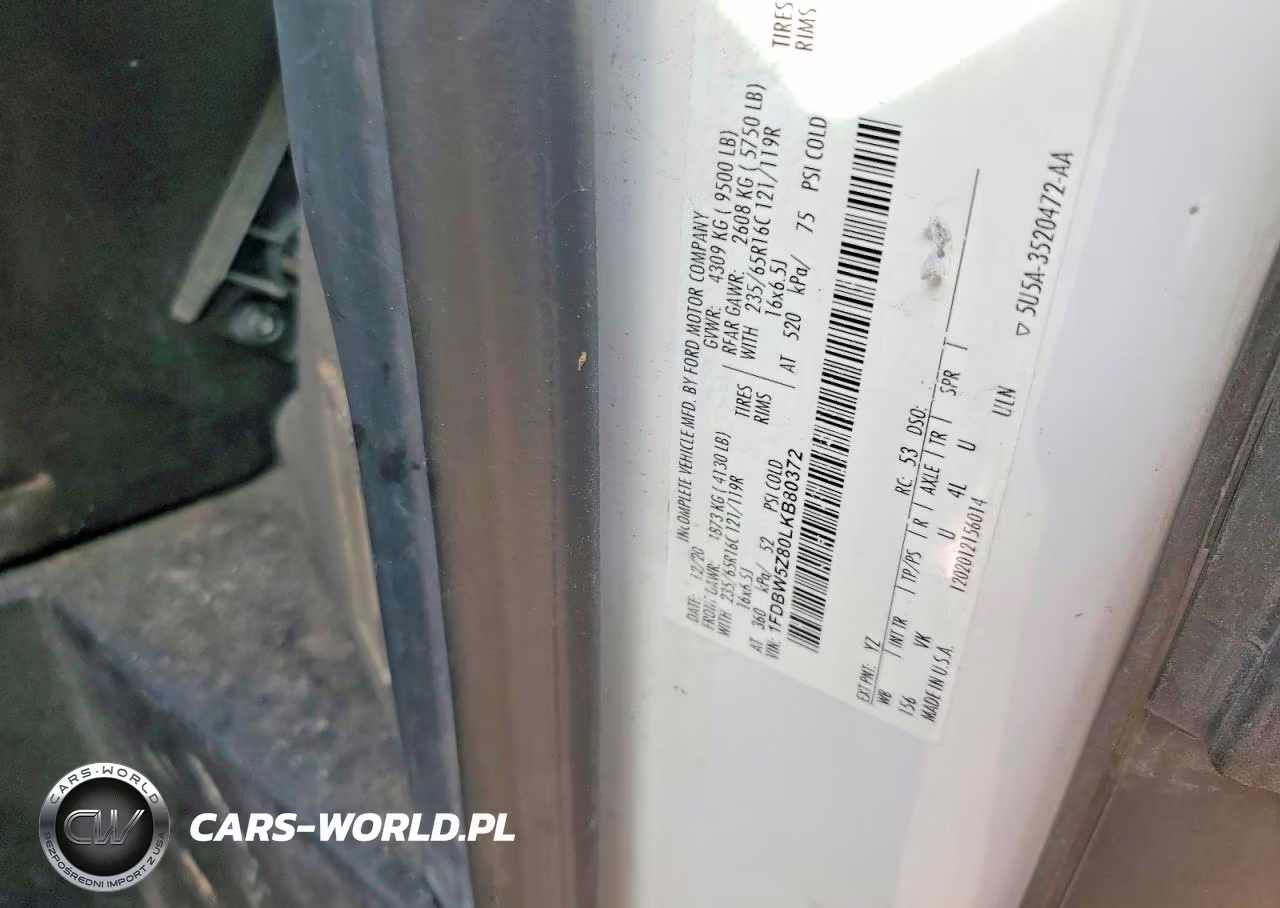 2020 Ford Transit Delivery Truck VIN:1FDBW5Z80LKB80372 - 12
