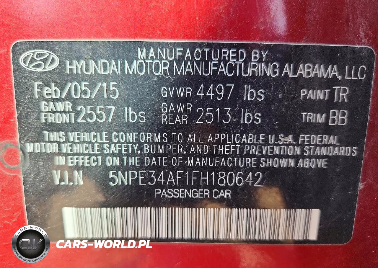 2015 Hyundai Sonata Sport VIN:5NPE34AF1FH180642 - 13