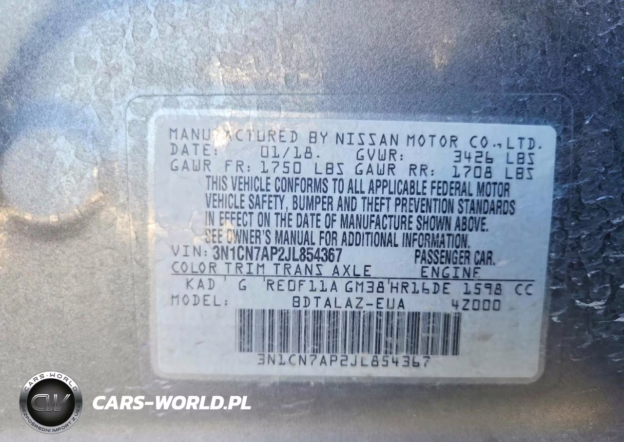 2018 Nissan Versa S Plus VIN:3N1CN7AP2JL854367 - 12