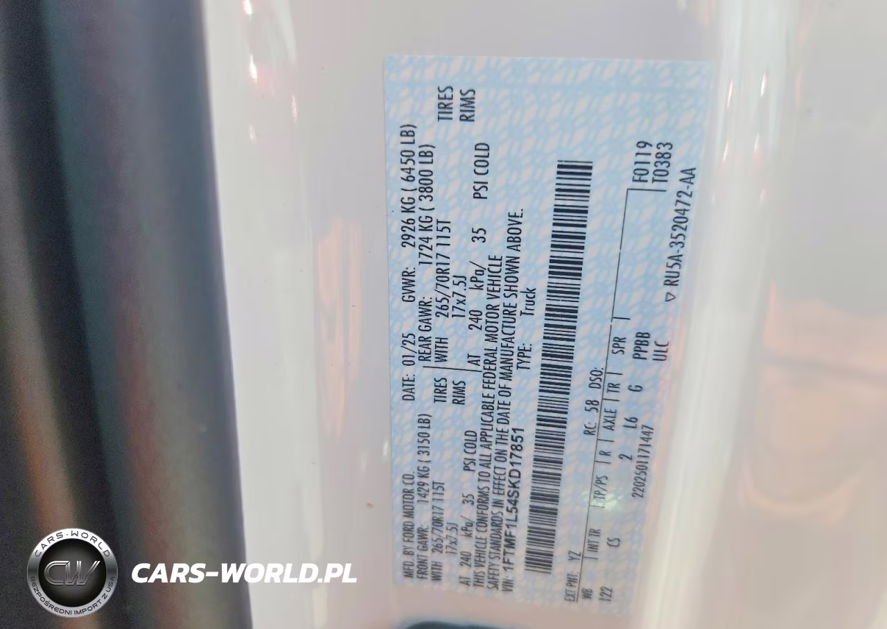 2025 Ford F150 Xl VIN:1FTMF1L54SKD17851 - 12