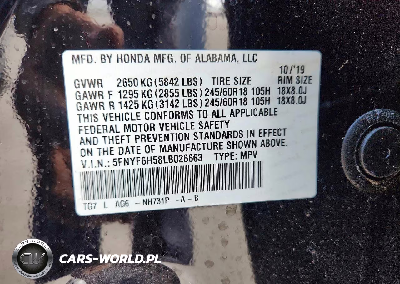 2020 Honda Pilot Exl VIN:5FNYF6H58LB026663 - 12
