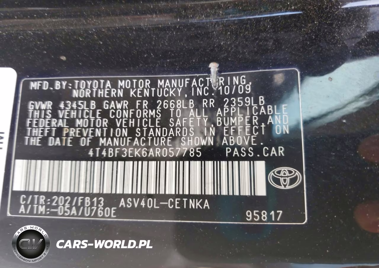 2010 Toyota Camry Le VIN:4T4BF3EK6AR057785 - 12