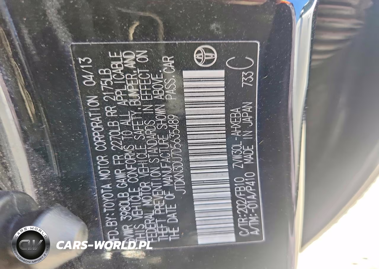 2013 Toyota Prius Two VIN:JTDKN3DU7D5635489 - 12