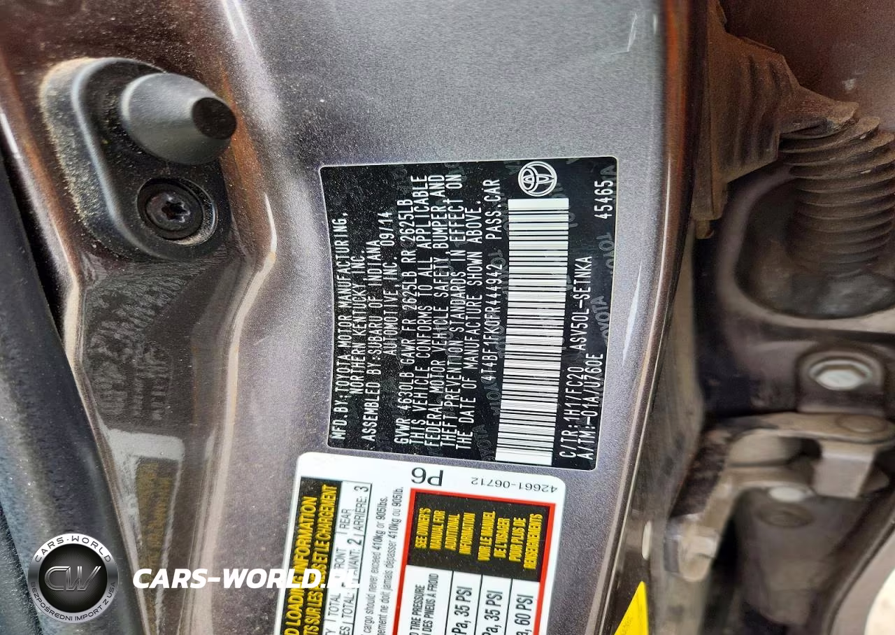 2015 Toyota Camry Le VIN:4T4BF1FK0FR444942 - 12
