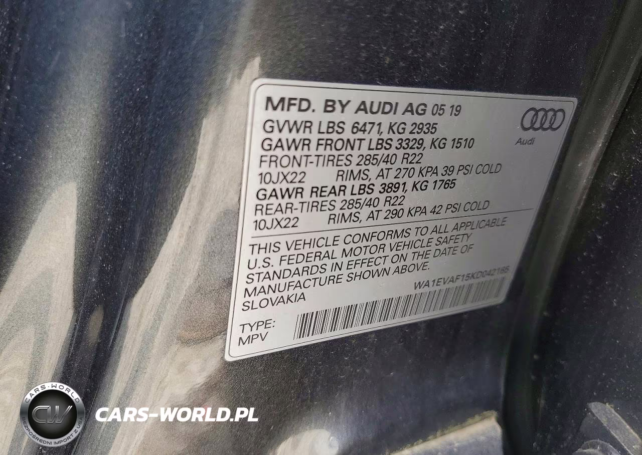 2019 Audi Q8 Premium Plus S-Line VIN:WA1EVAF15KD042165 - 13