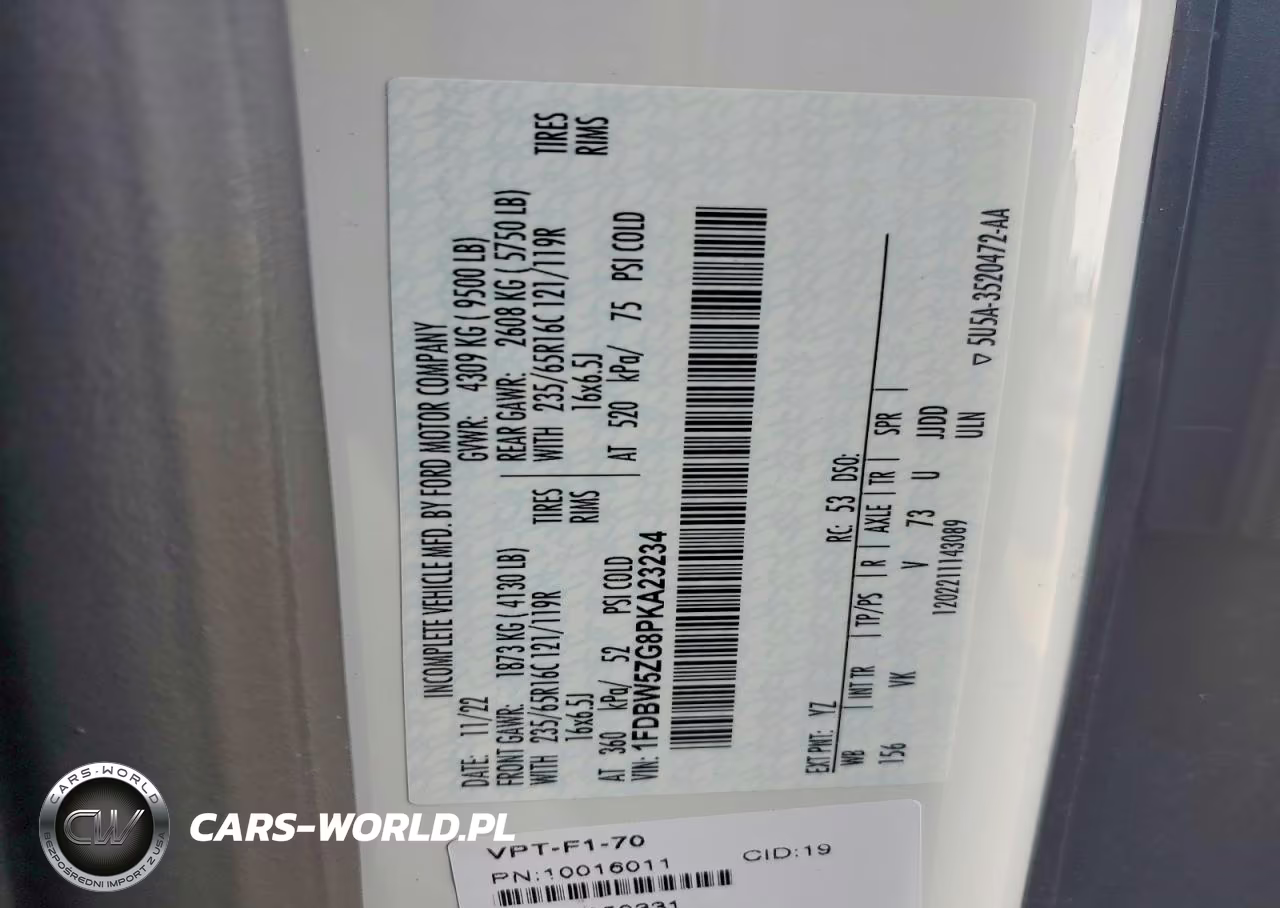 2023 Ford Transit Delivery Truck VIN:1FDBW5ZG8PKA23234 - 12