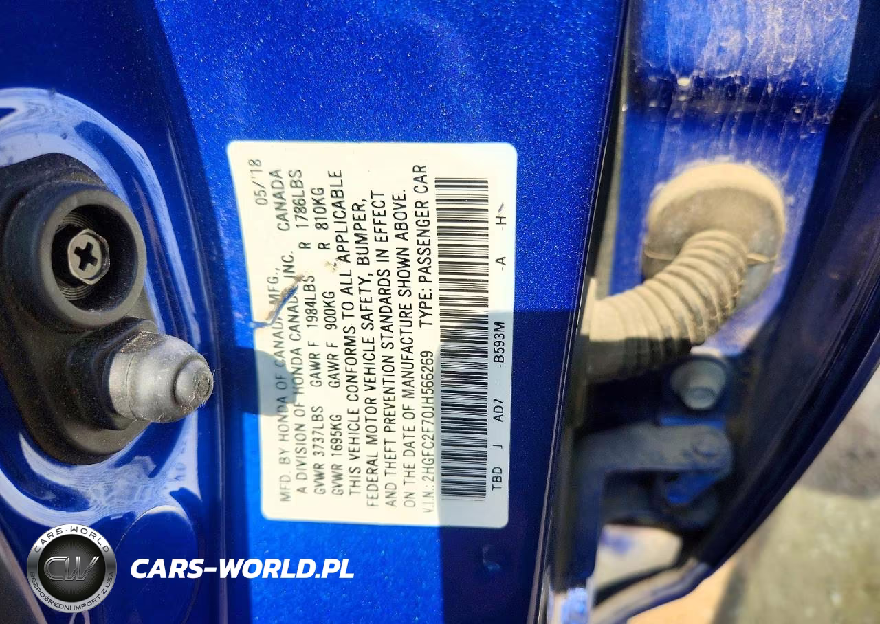 2018 Honda Civic Ex VIN:2HGFC2F70JH566269 - 13