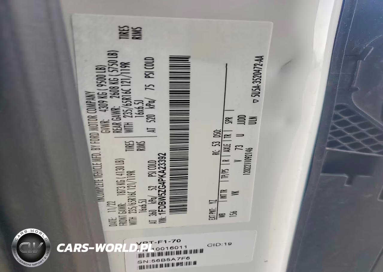 2023 Ford Transit Delivery Truck VIN:1FDBW5ZG4PKA23392 - 12