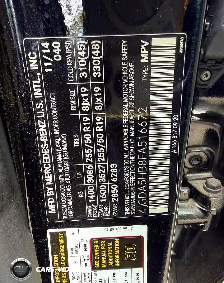2015 Mercedes-Benz Ml 350 4Matic VIN:4JGDA5HB8FA516672 - 10