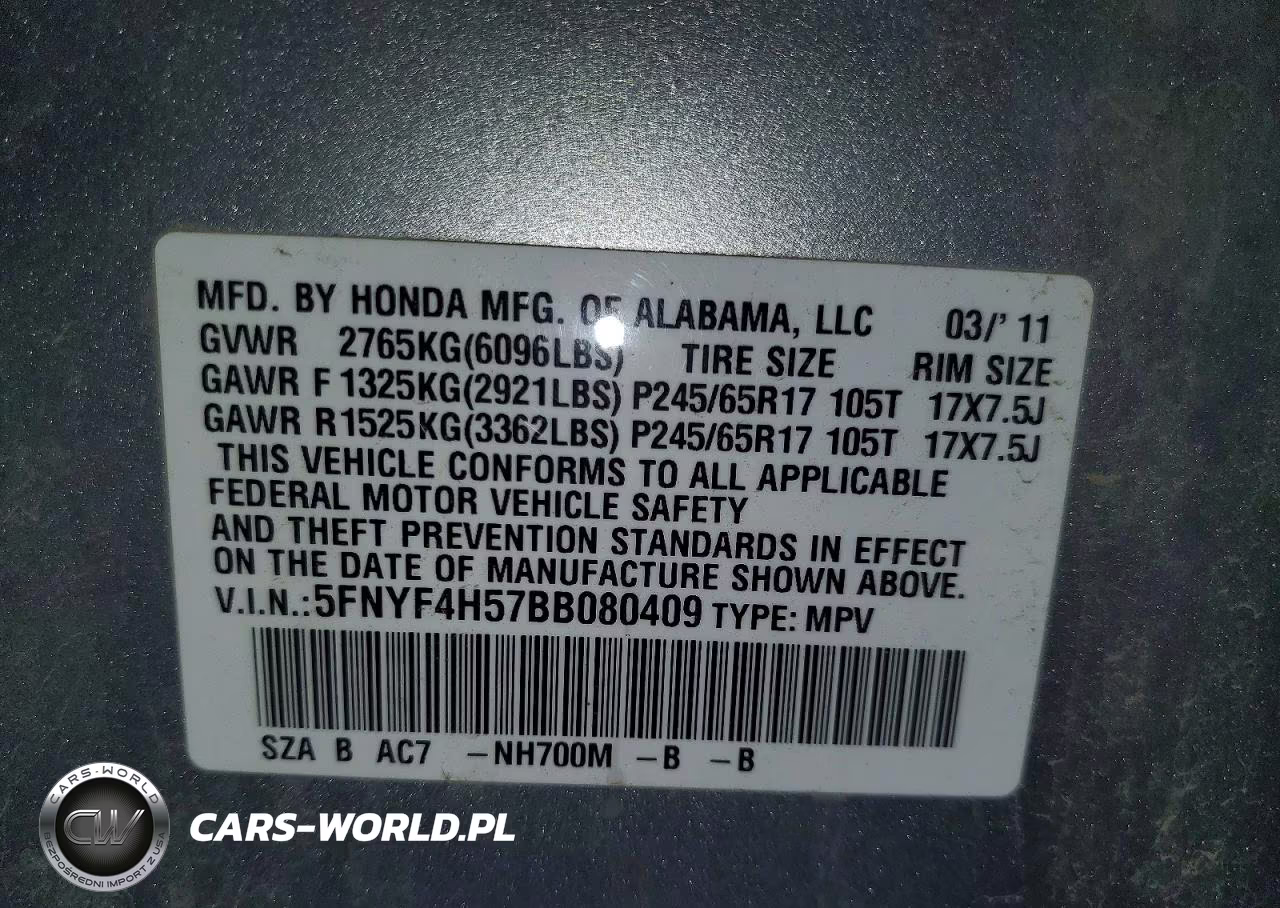 2011 Honda Pilot Exl VIN:5FNYF4H57BB080409 - 13
