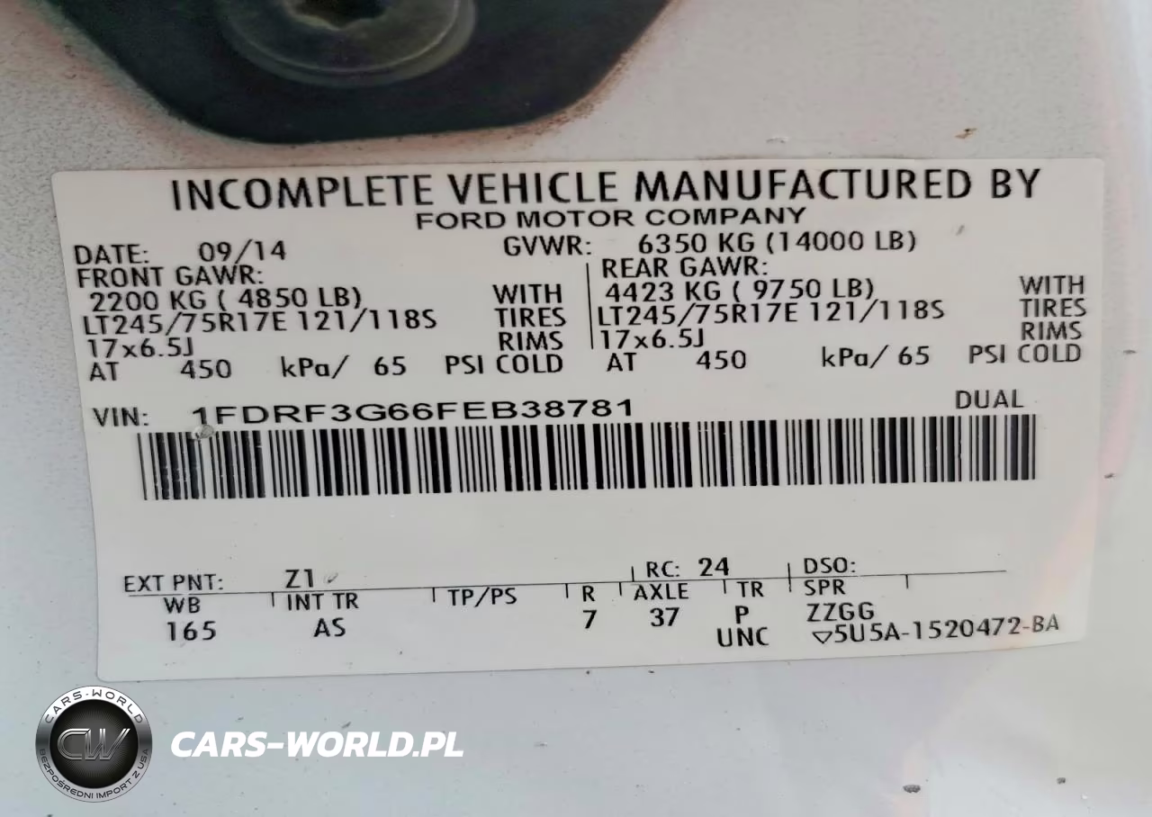 2015 Ford F350 Super Duty VIN:1FDRF3G66FEB38781 - 10