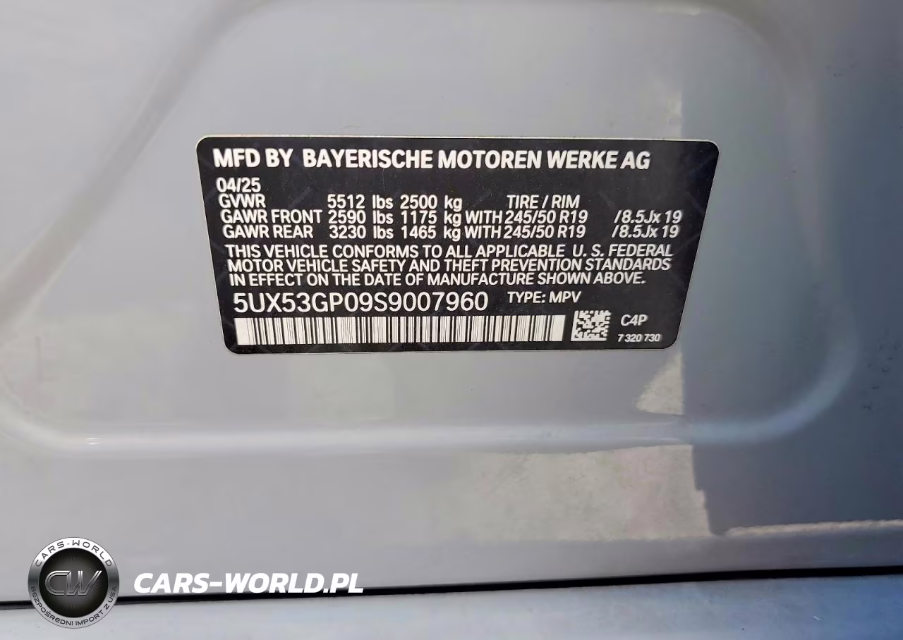 2025 B M W X Series X3 4D Suv 30 xDrive Msport VIN:5UX53GP09S9007960 - 13