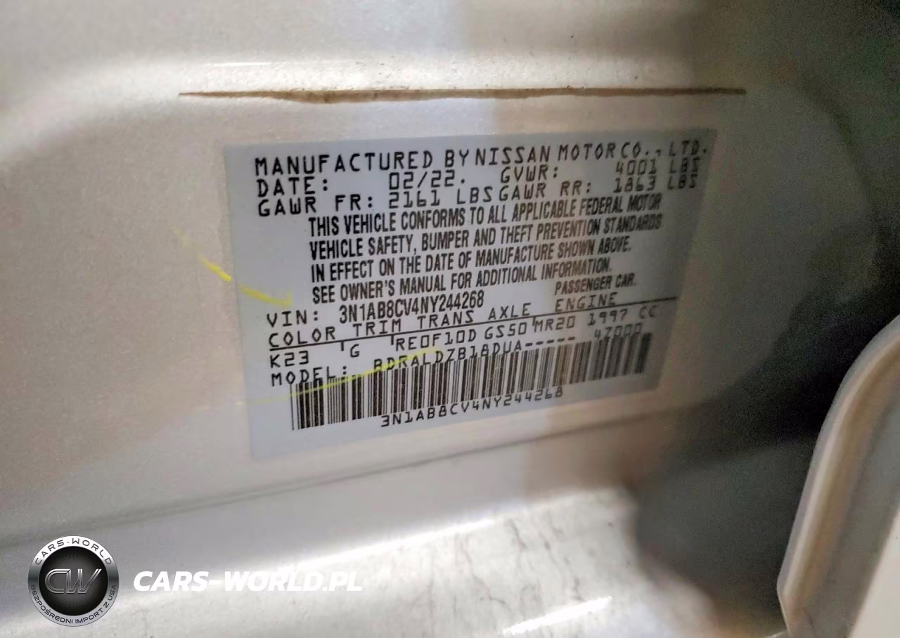 2022 Nissan Sentra Sv VIN:3N1AB8CV4NY244268 - 12