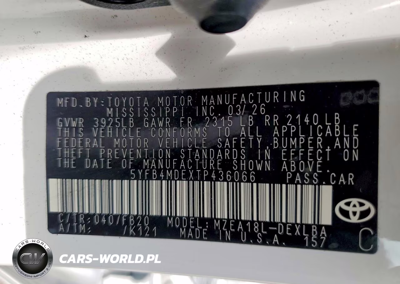 2026 Toyota Corolla Le VIN:5YFB4MDEXTP436066 - 12