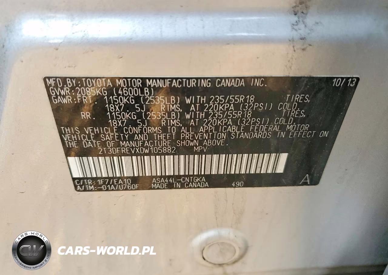2013 Toyota Rav4 Limited VIN:2T3DFREVXDW105882 - 13