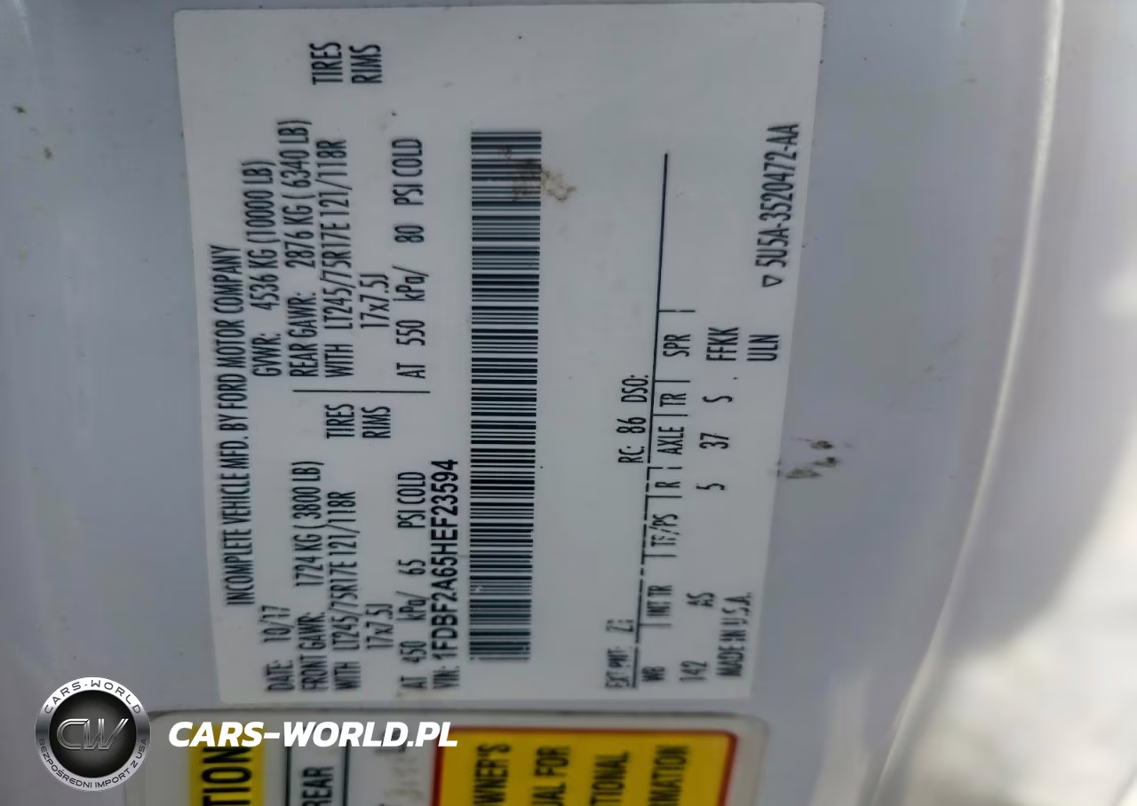 2017 Ford F250 Super Duty VIN:1FDBF2A65HEF23594 - 12