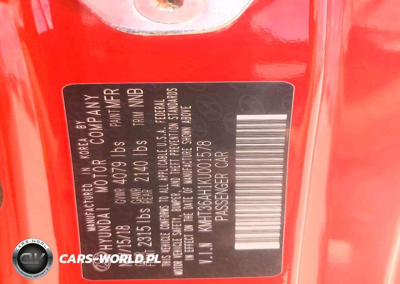 2019 Hyundai Veloster N Base VIN:KMHT36AH1KU001578 - 12