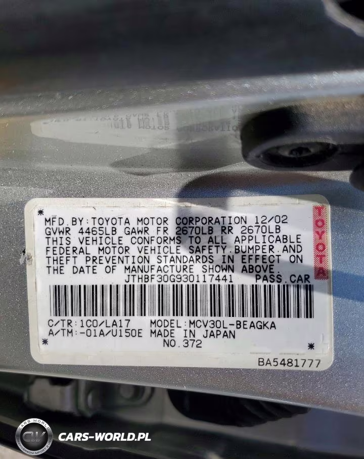 2003 Lexus Es 300 VIN:JTHBF30G930117441 - 13