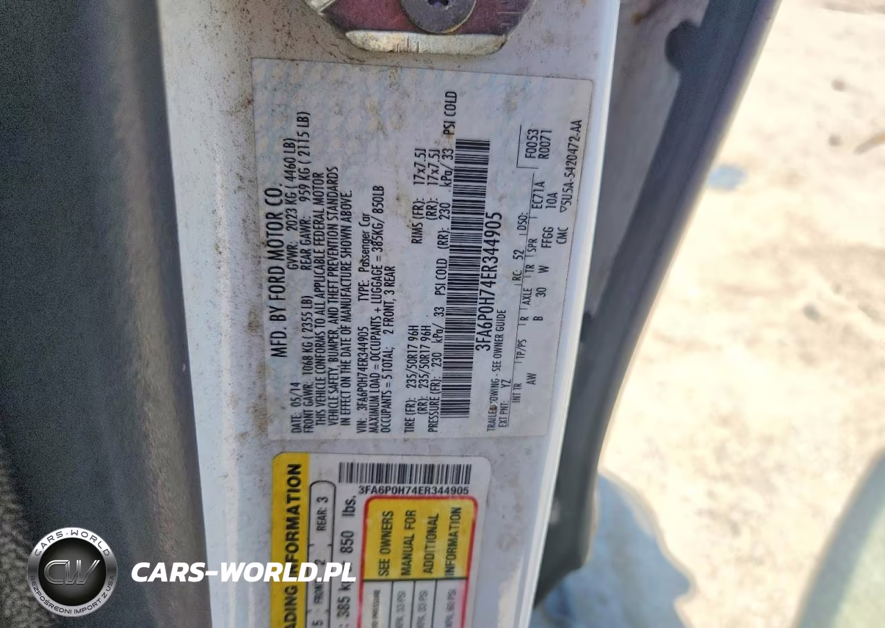 2014 Ford Fusion Se VIN:3FA6P0H74ER344905 - 12