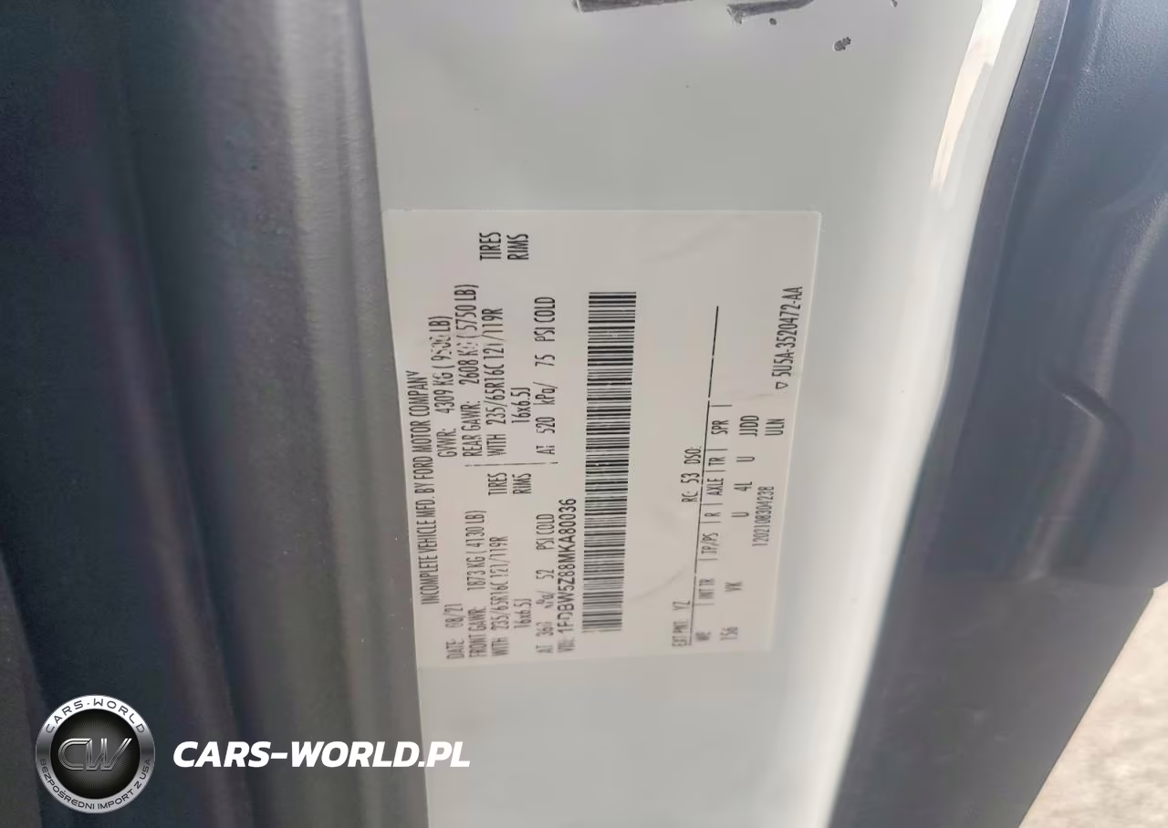 2021 Ford Transit Delivery Truck VIN:1FDBW5Z88MKA80036 - 12