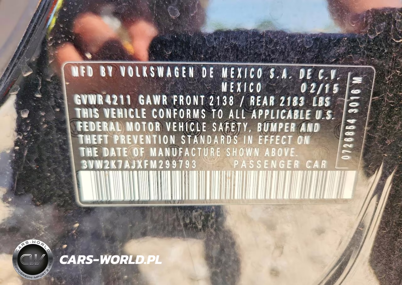 2015 Volkswagen Jetta Base VIN:3VW2K7AJXFM299793 - 12
