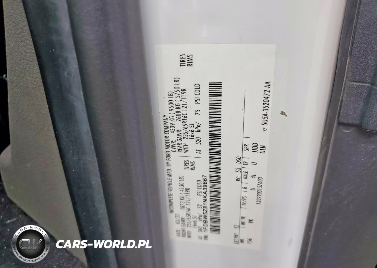 2022 Ford Transit Delivery Truck VIN:1FDBW5Z81NKA39667 - 12