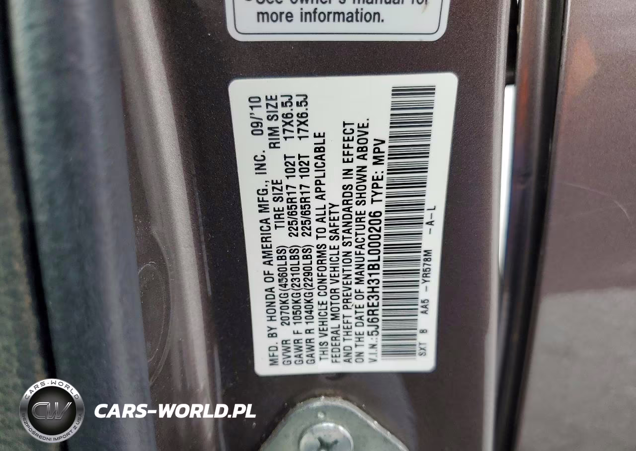 2011 Honda Cr-V Lx VIN:5J6RE3H31BL000206 - 13
