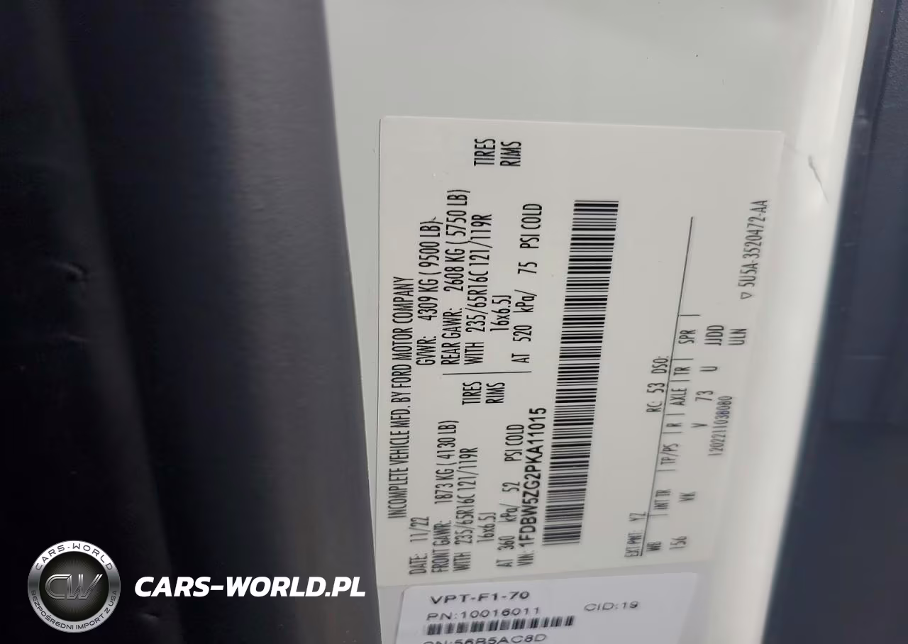 2023 Ford Transit Delivery Truck VIN:1FDBW5ZG2PKA11015 - 12