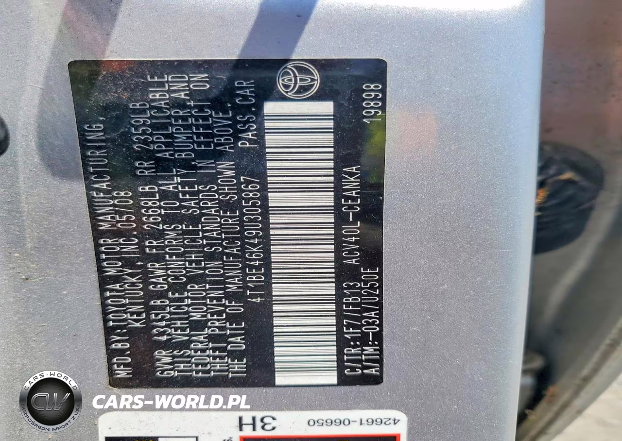 2009 Toyota Camry VIN:4T1BE46K49U305867 - 13