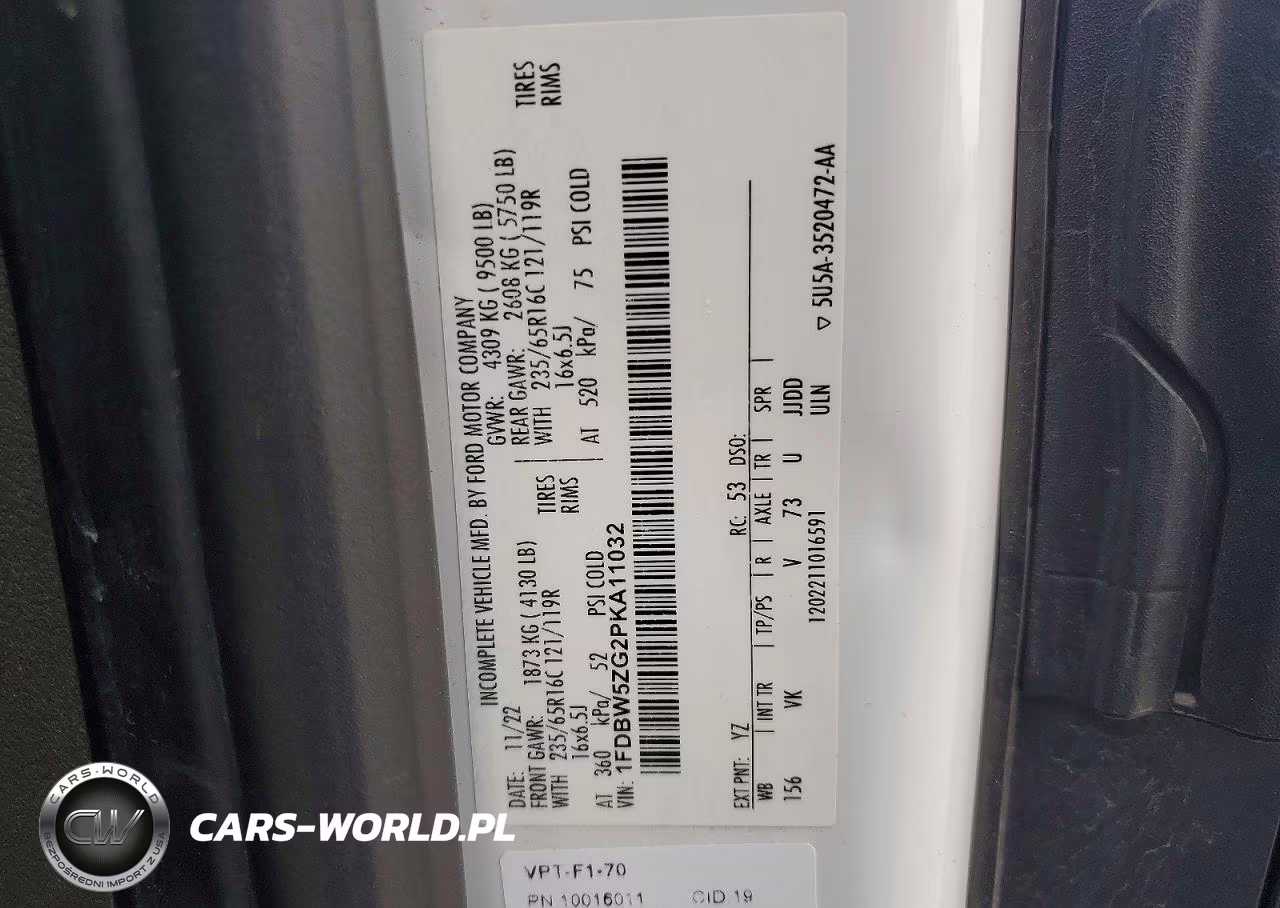 2023 Ford Transit Delivery Truck VIN:1FDBW5ZG2PKA11032 - 12